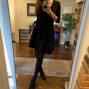 Ava Elegant Black Wrap Dress